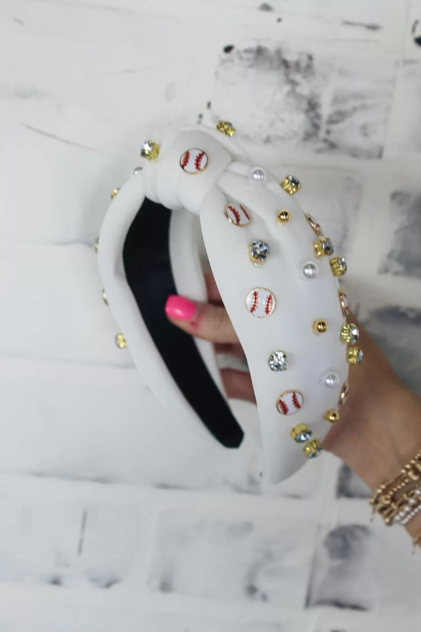 Allie Lynn's Boutique Gifts<Baseball Headband "White"