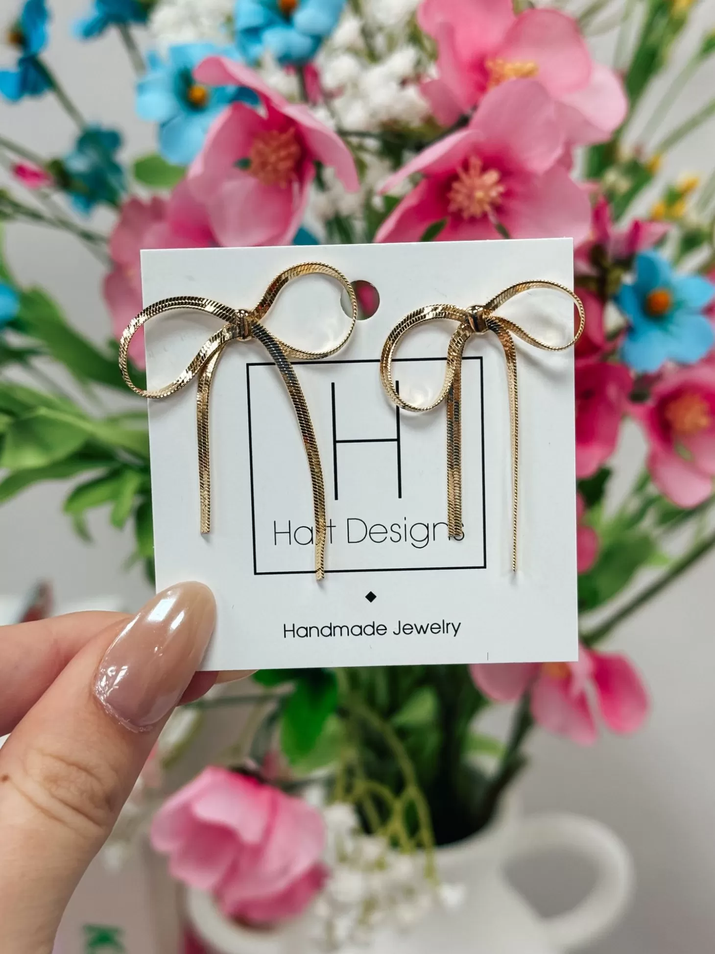 Allie Lynn's Boutique Hart Designs Jewelry<Gold Bow Earrings