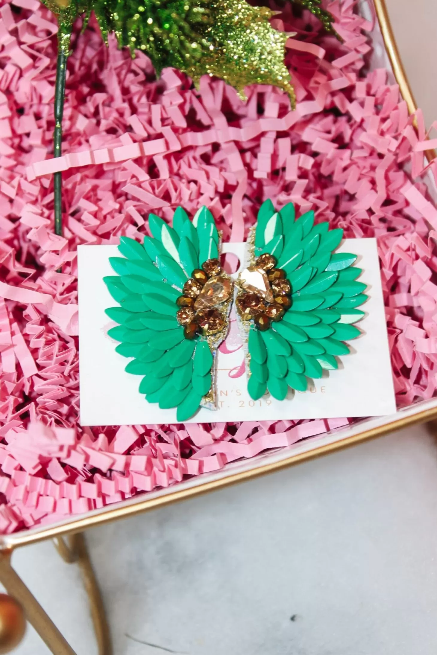Allie Lynn's Boutique Jewelry<Holiday Party Earrings "Green"