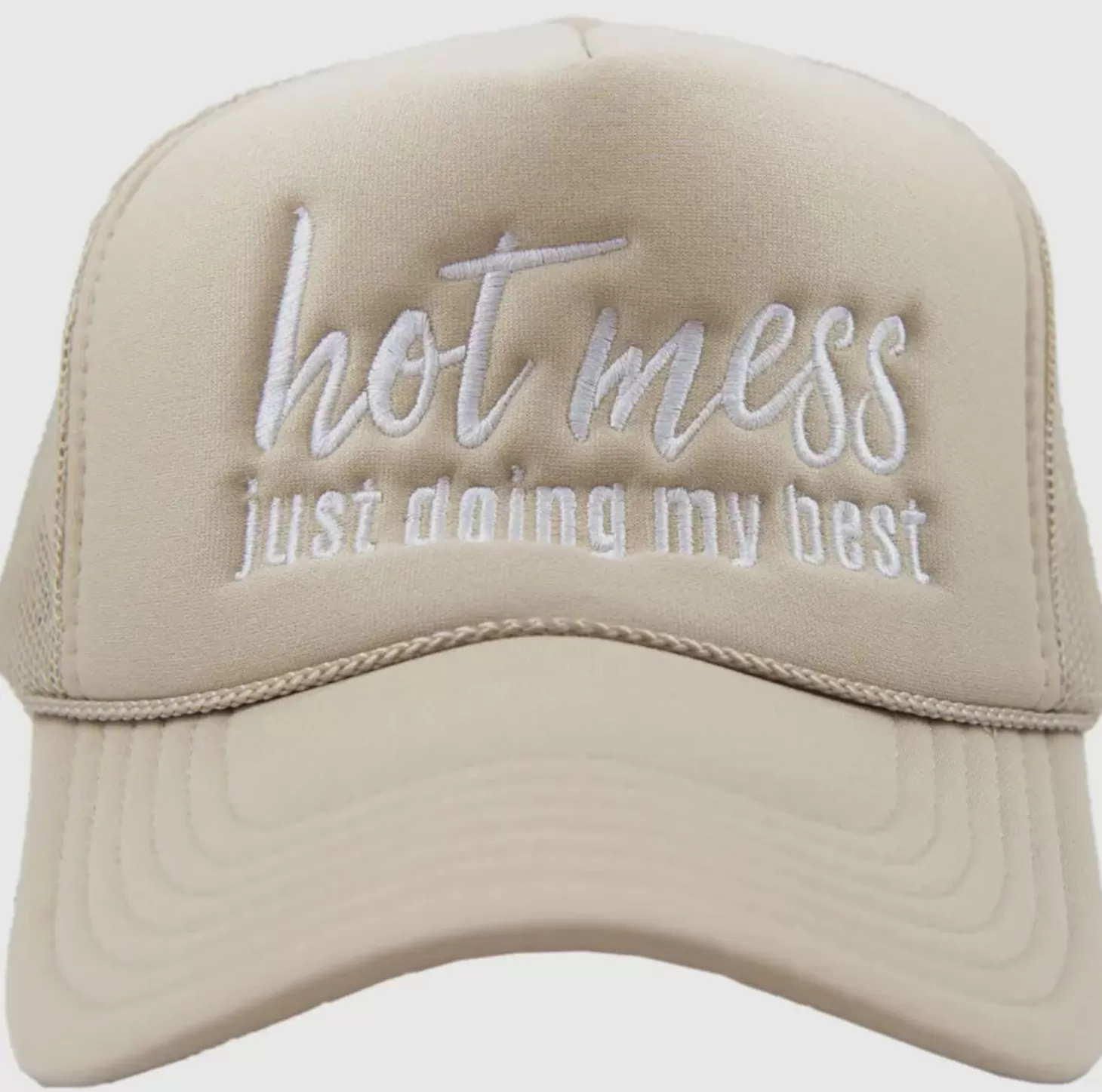 Allie Lynn's Boutique Trucker Hats<Hot Mess Just Doing My Best Trucker Hat "Khaki"