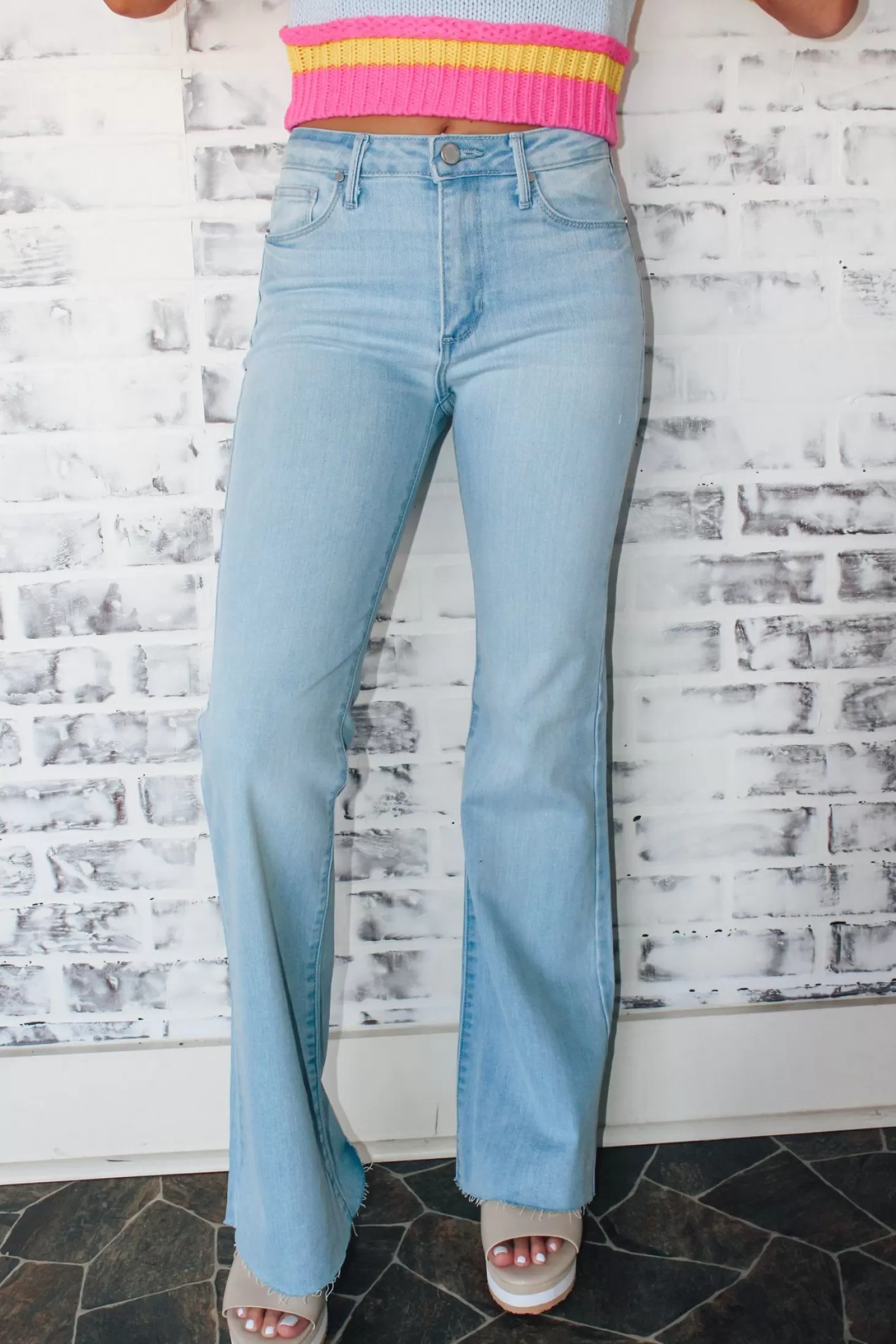 Allie Lynn's Boutique Pants<Jbd Hr Scissor Cut Flare "Light Denim"