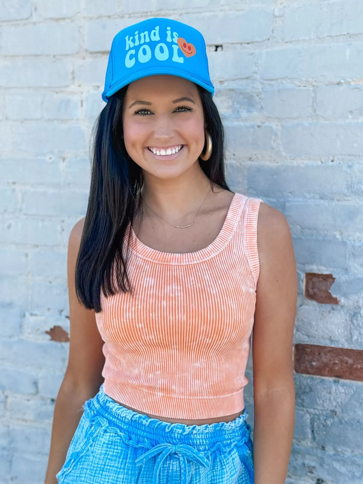 Allie Lynn's Boutique Solid Tops<Knit Cropped Tank Top "Light Orange"