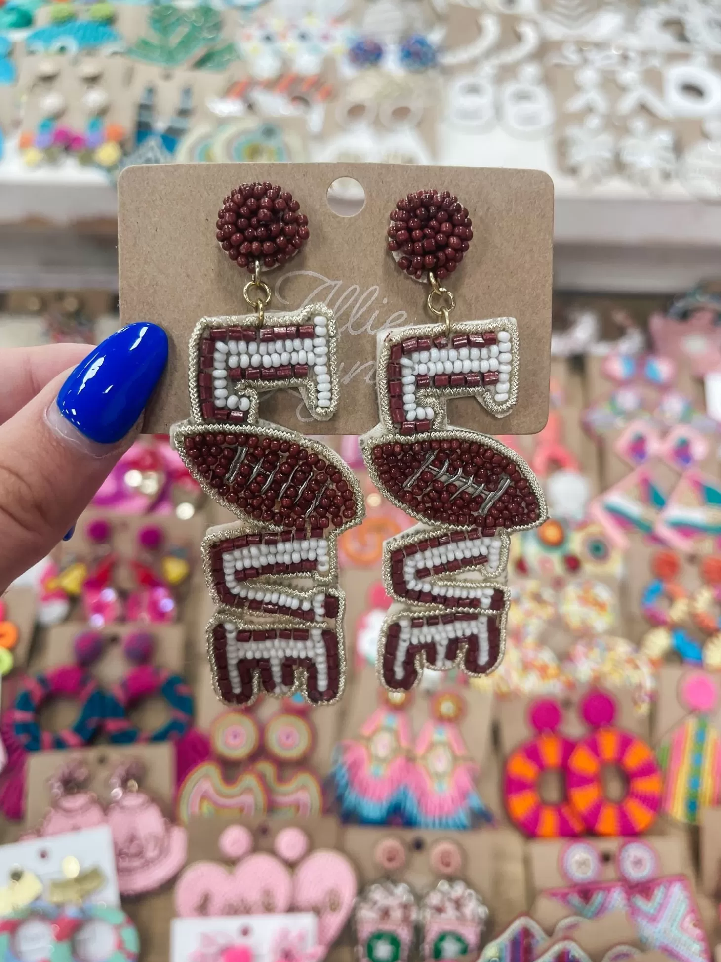 Allie Lynn's Boutique Jewelry<Love Football Earrings