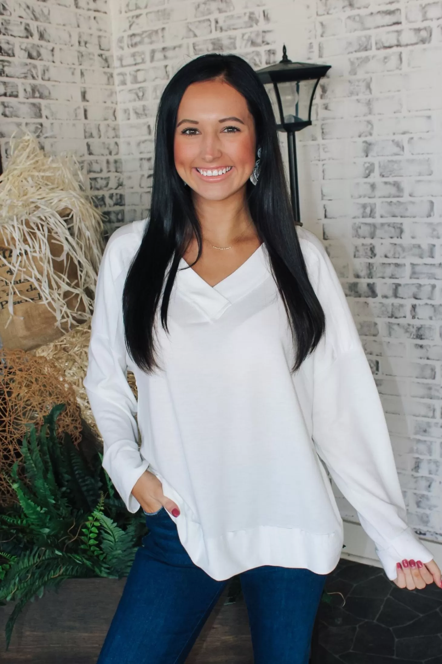 Allie Lynn's Boutique Solid Tops<Monday Motivation Top "Off White"