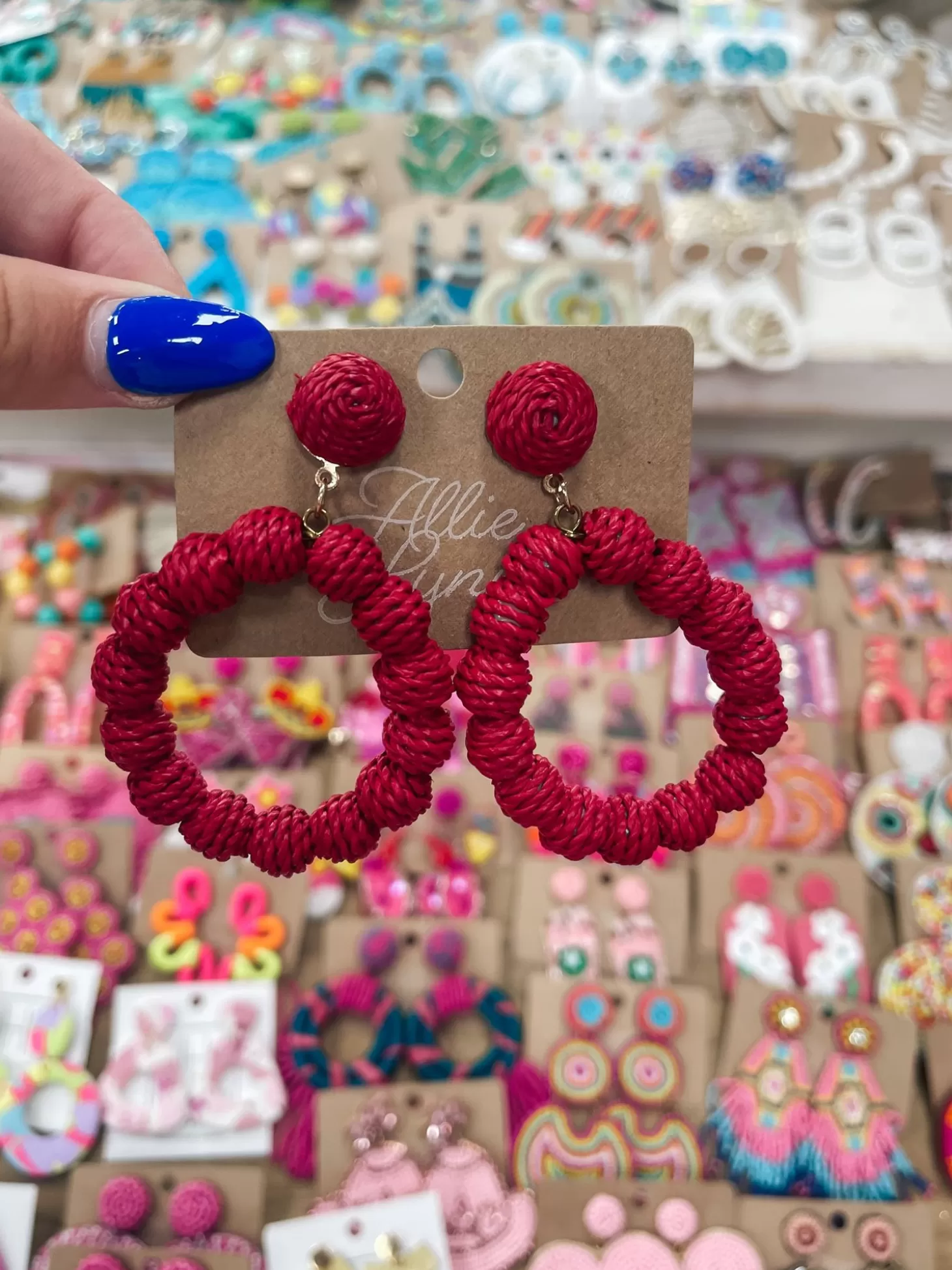 Allie Lynn's Boutique Jewelry<Red Circle Earrings