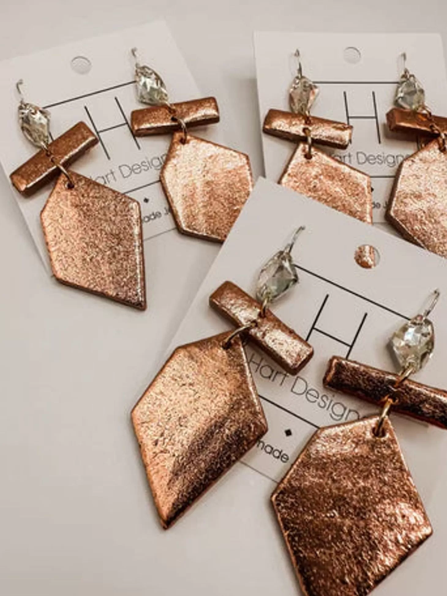 Allie Lynn's Boutique Hart Designs Jewelry<Rose Gold Clay Earrings