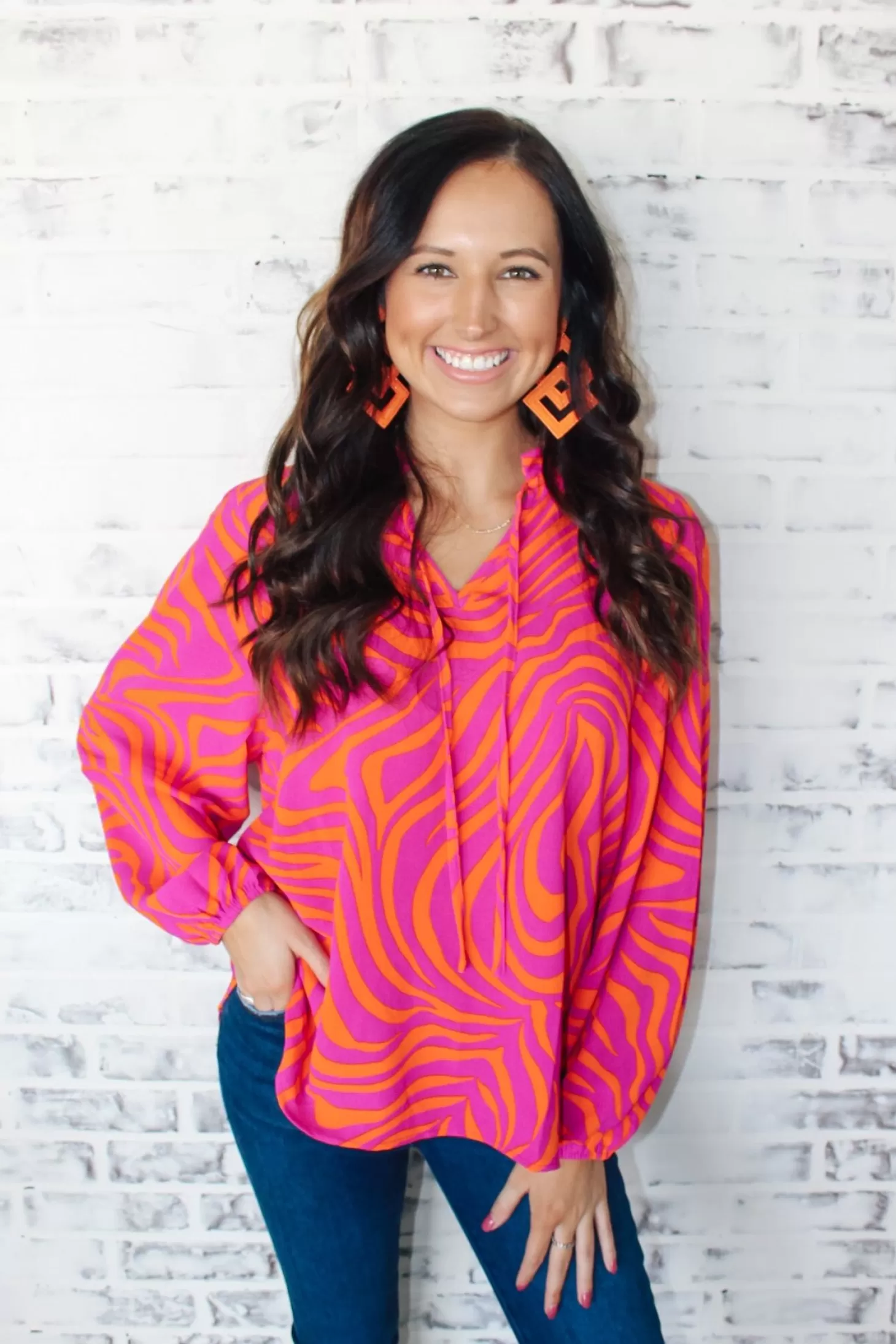 Allie Lynn's Boutique Printed Tops<Tigertown Top